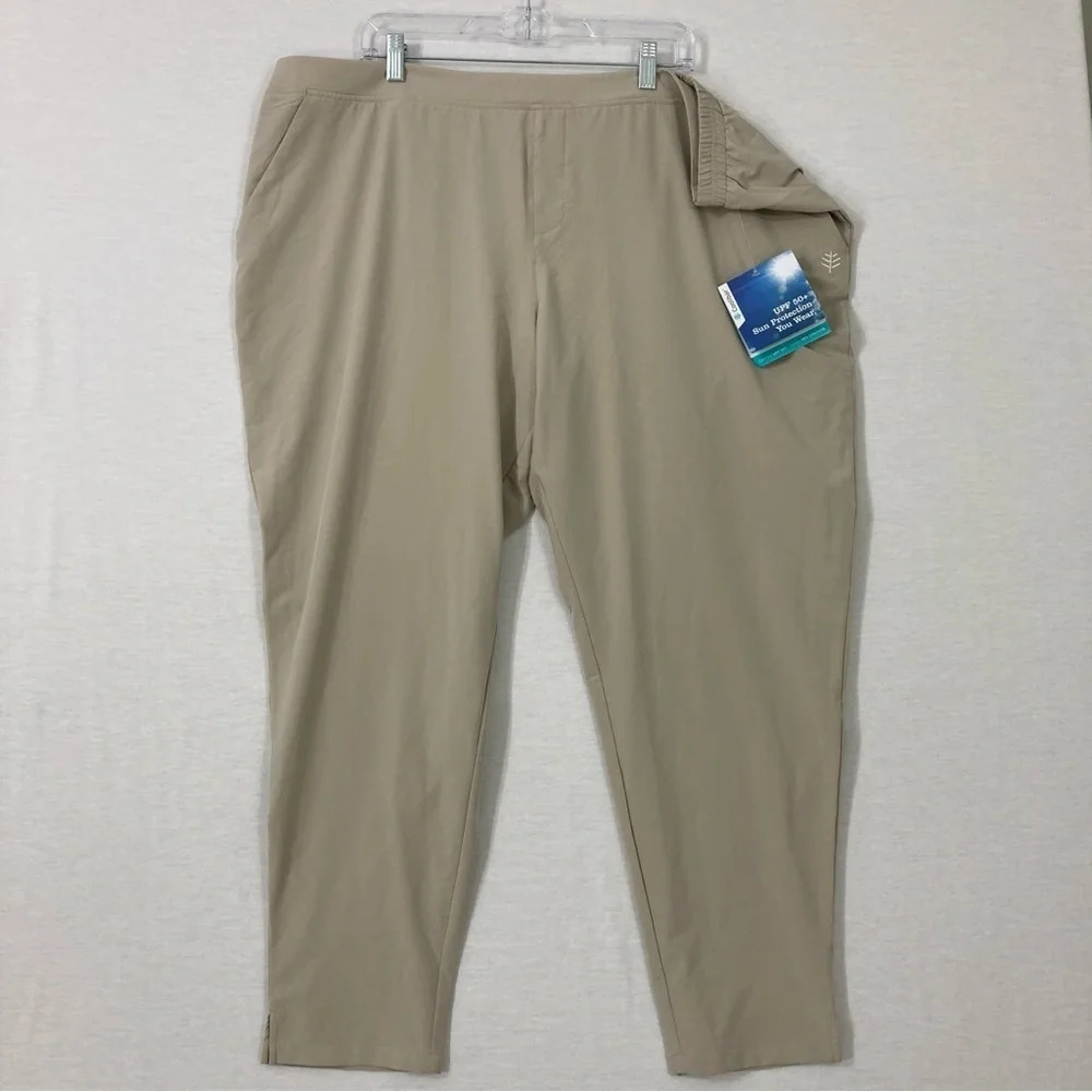 New Coolibar UPF 50+ Beige/Cream Pull-on Navona City Pants size 2X